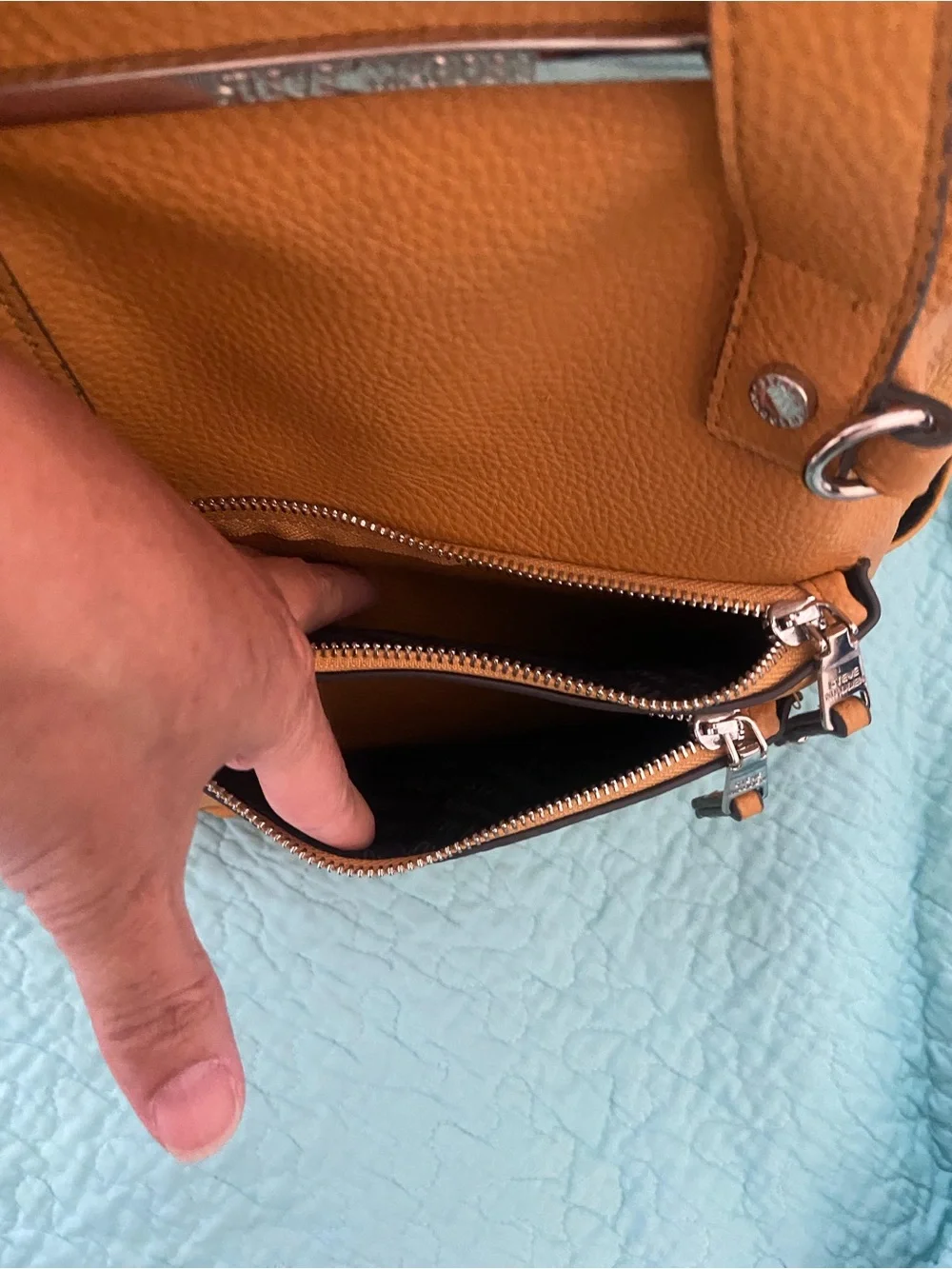 Steve Madden Mustard Leather Backpack Tote